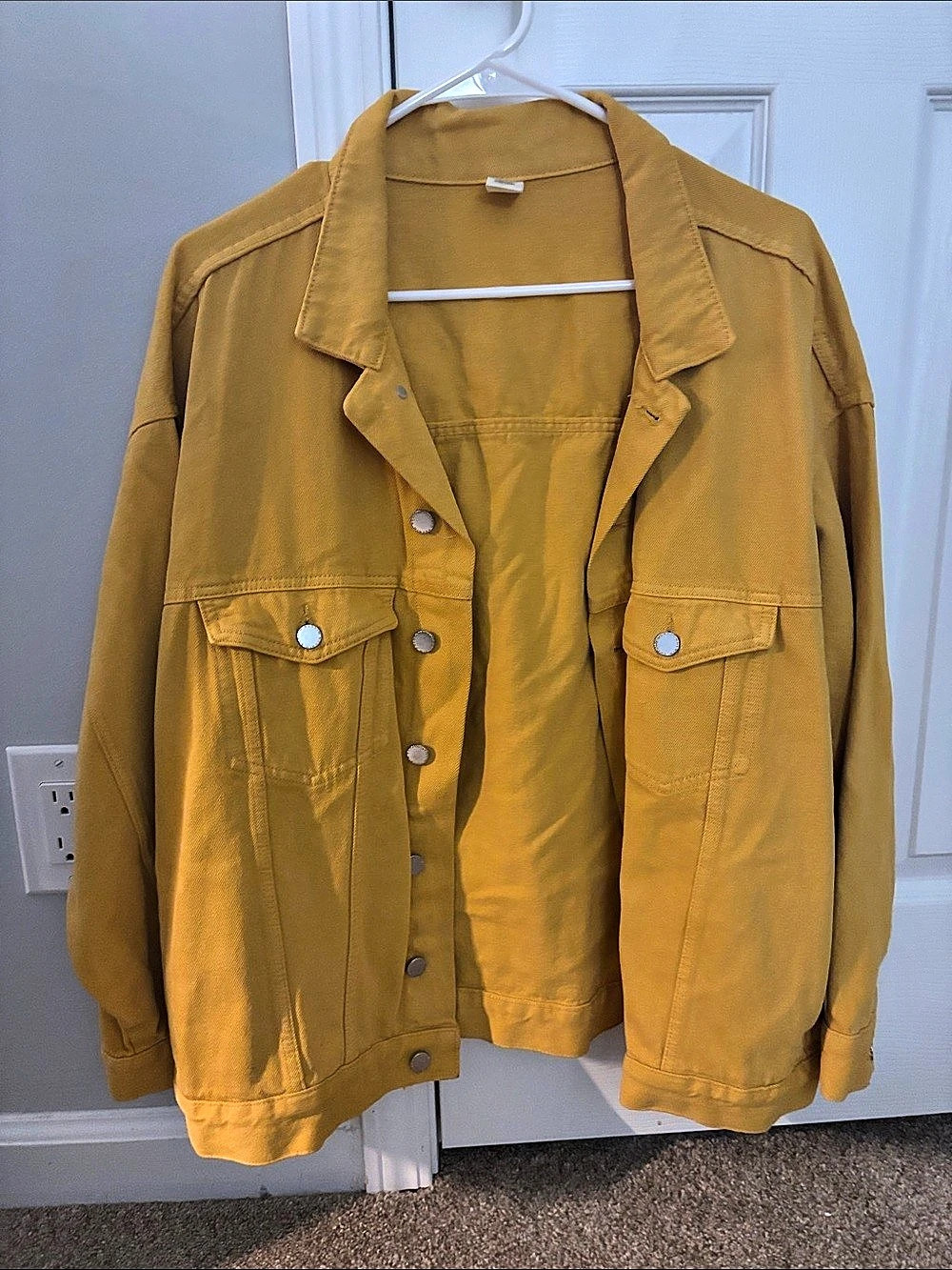H&M Denim Jacket in Yellow Size XL (12)